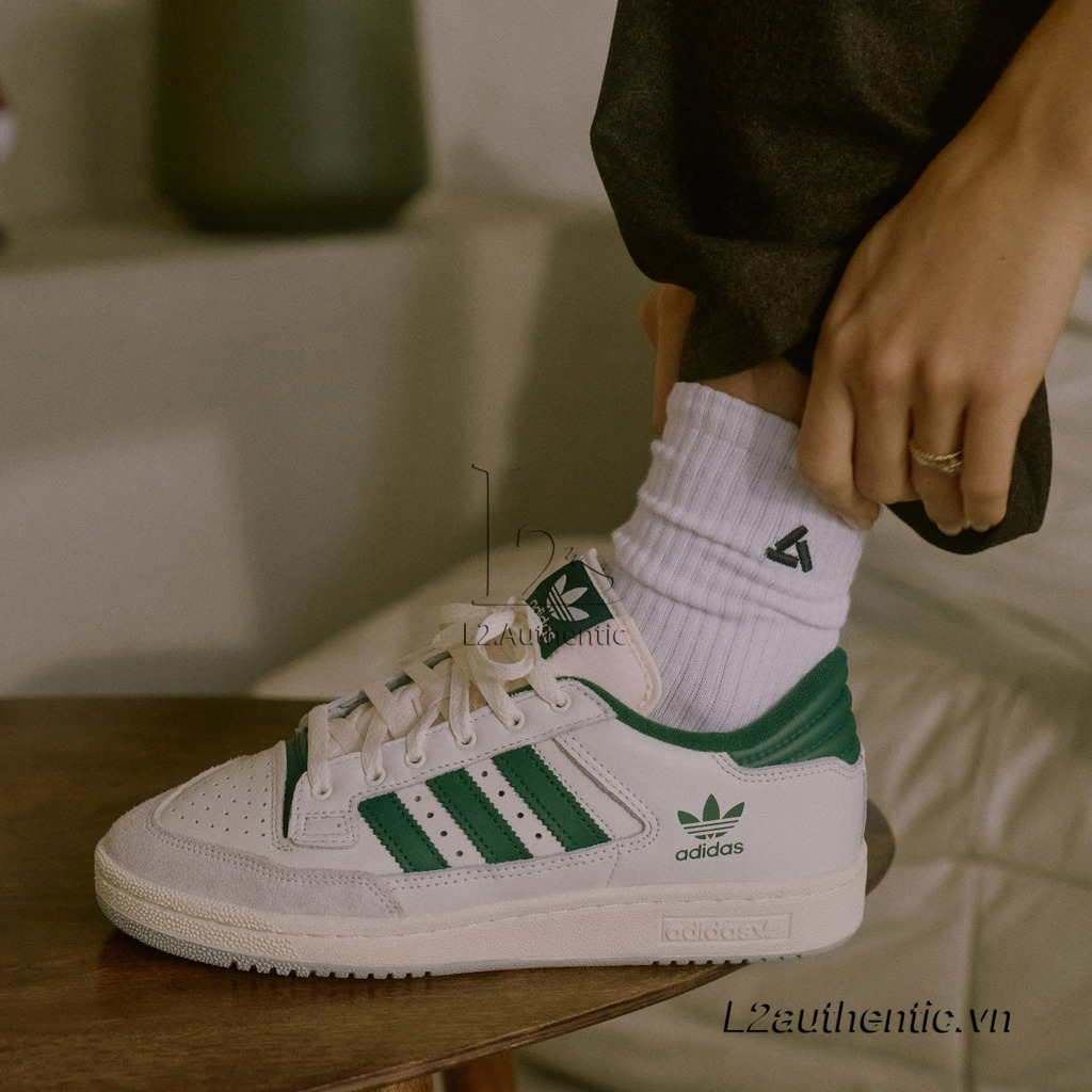 Giày A.didas Centennial 85 Low Cloud White Green #GX2214