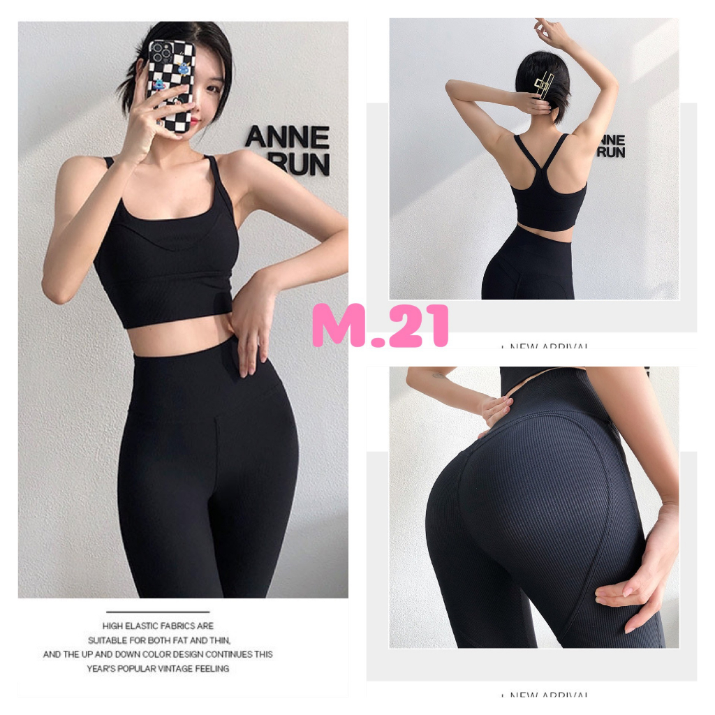 Bộ đồ tập gym yoga ... thun tăm có sẵn mút ngực