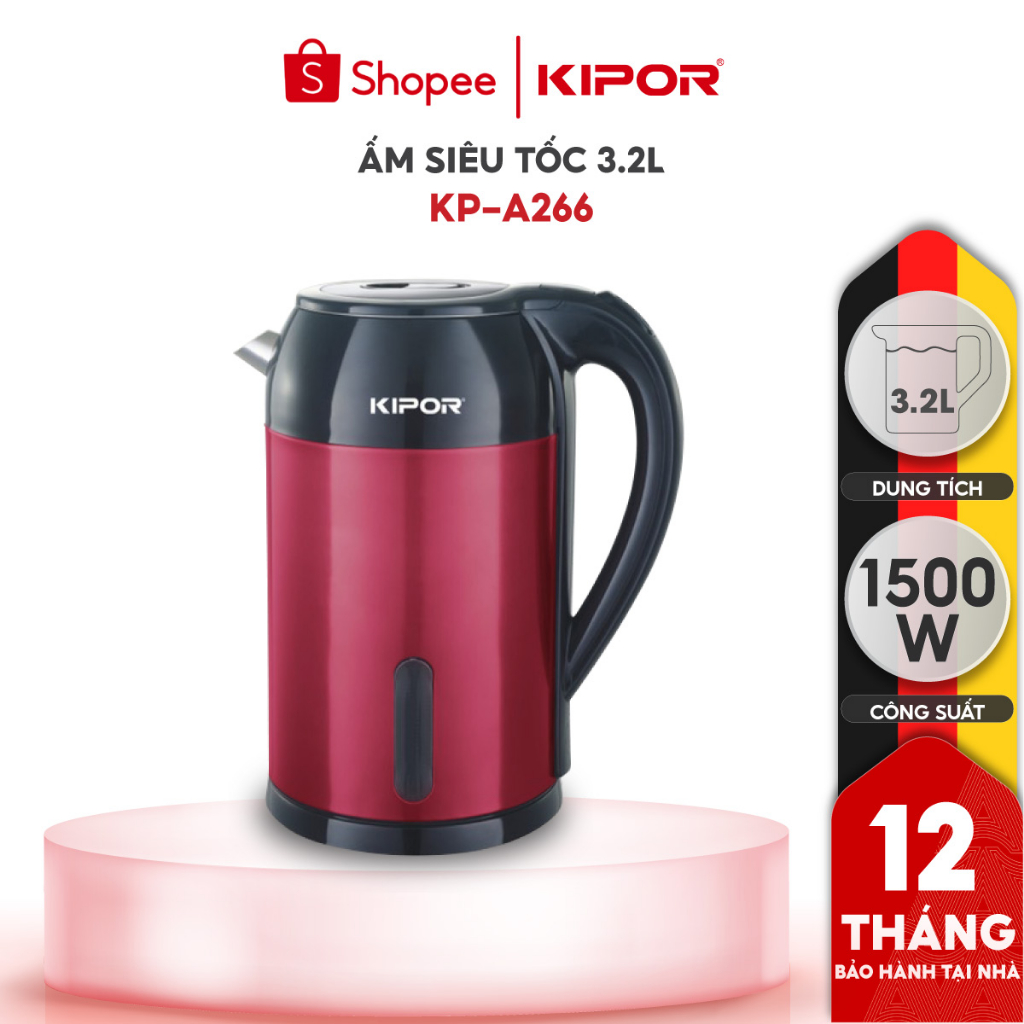 Ấm siêu tốc KIPOR KP-A266 dung tích 3.2L