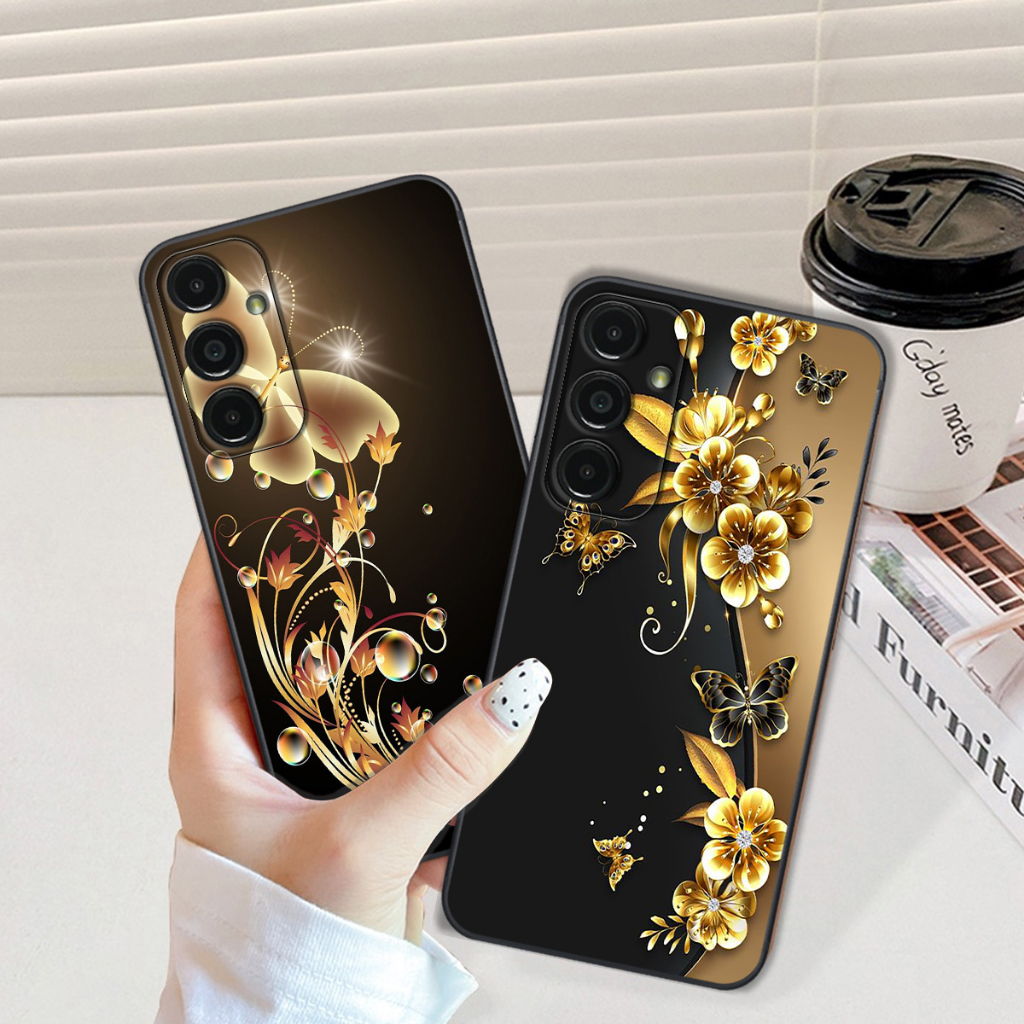Ốp Samsung A14 / A24 / A34 / A54 5G in hình hoa lá họa tiết siêu đẹp, sang trọng