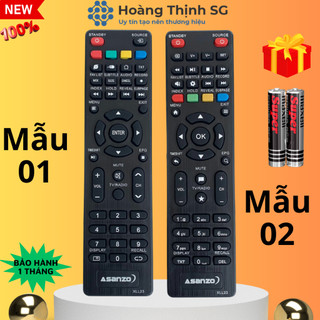 Remote điều khiển tivi Asanzo Mẫu 01, điều khiển TV Asanzo Mẫu 02 - Tặng kèm pin