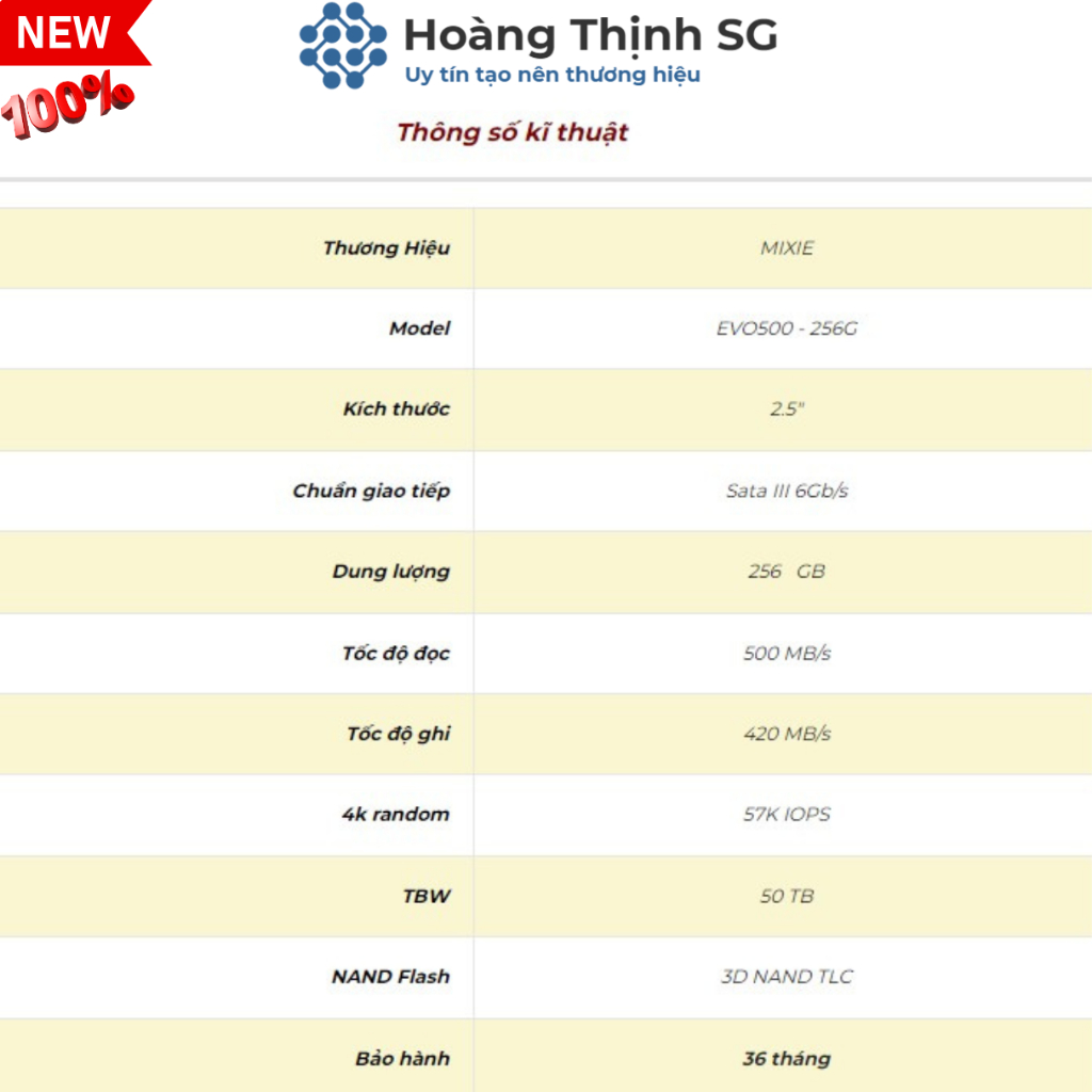 Ổ Cứng SSD 128GB-256GB 2.5in SATA 3 MIXIE - Chính Hãng - Bảo Hành 3 năm 1 đổi 1 | BigBuy360 - bigbuy360.vn