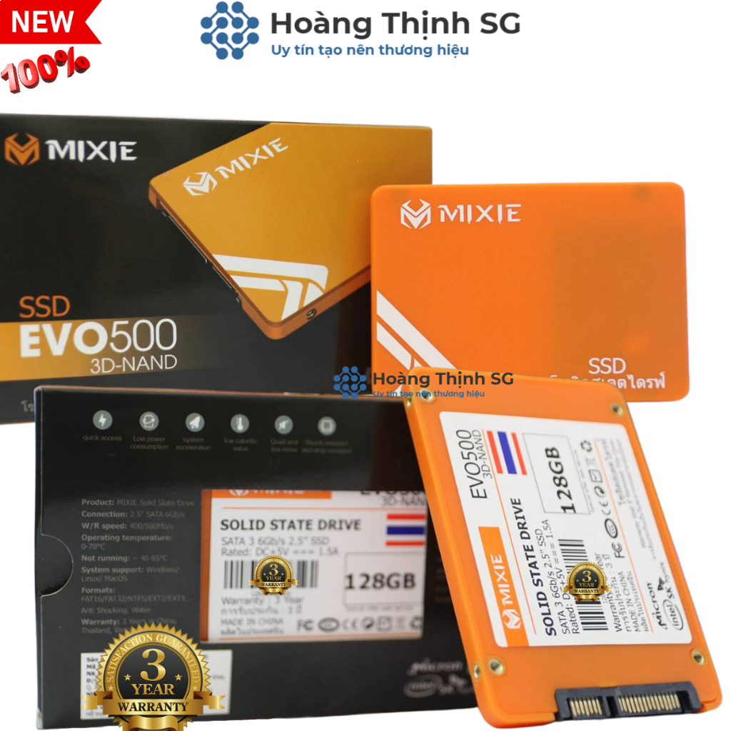 Ổ Cứng SSD 128GB-256GB 2.5in SATA 3 MIXIE - Chính Hãng - Bảo Hành 3 năm 1 đổi 1