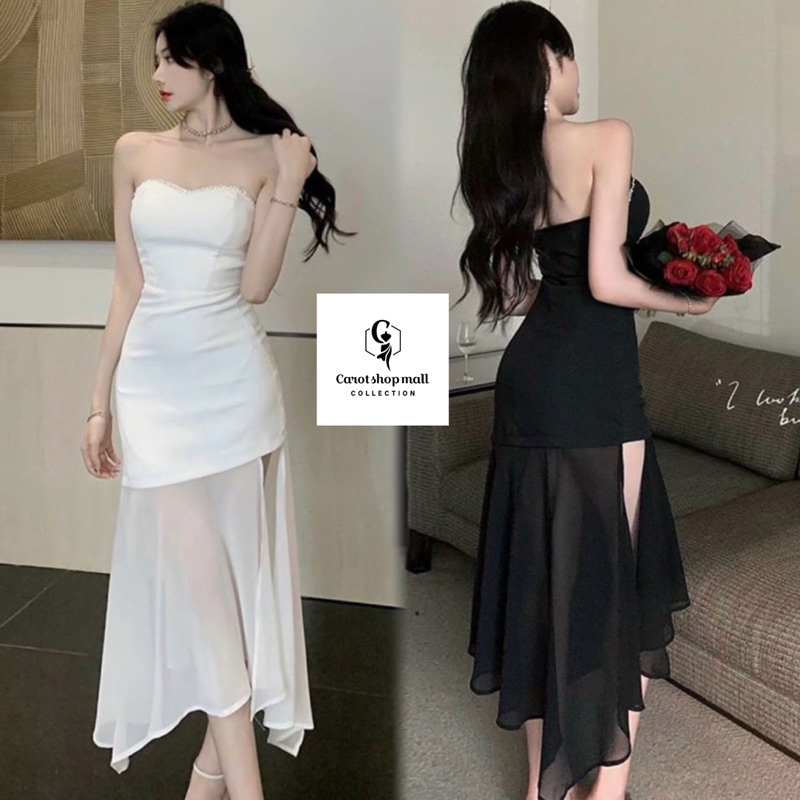 Đầm cườm thiết kế cúp ngực phối lưới (hình thật shop chụp ) - CarotShop