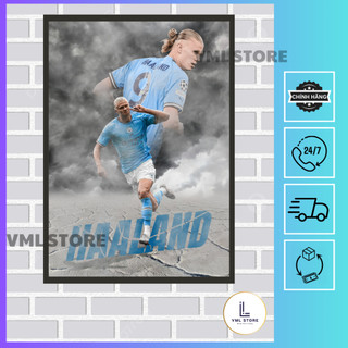 Poster Erling Haaland CLB Manchester City ,Khung Ảnh Bóng Đá-Tranh Treo Tường Decor Trang Trí