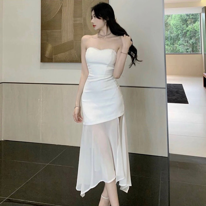 Đầm cườm thiết kế cúp ngực phối lưới (hình thật shop chụp ) - CarotShop