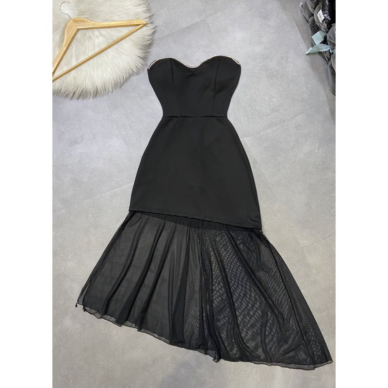 Đầm cườm thiết kế cúp ngực phối lưới (hình thật shop chụp ) - CarotShop