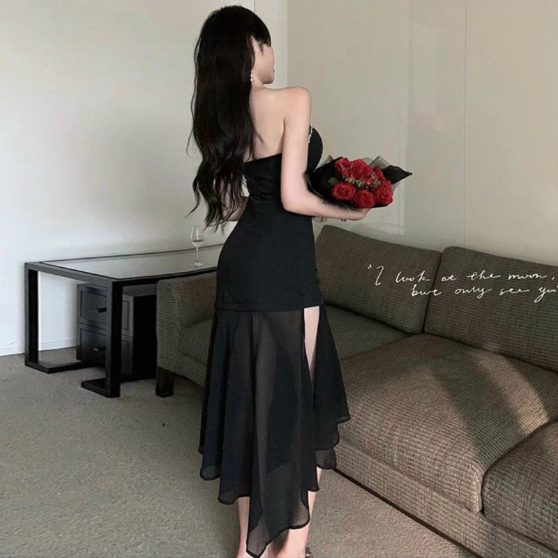 Đầm cườm thiết kế cúp ngực phối lưới (hình thật shop chụp ) - CarotShop