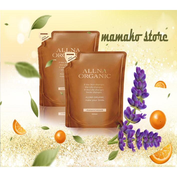 Dầu gội hữu cơ Allna Organnic Collagen Hyaluronic Acid Vitamin /hương hoa oải hương, hoa Calendula/dòng Smooth