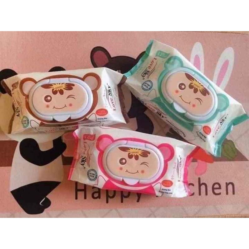 Set 10 KHĂN ƯỚT KHÔNG MÙI SKY 100 tờ