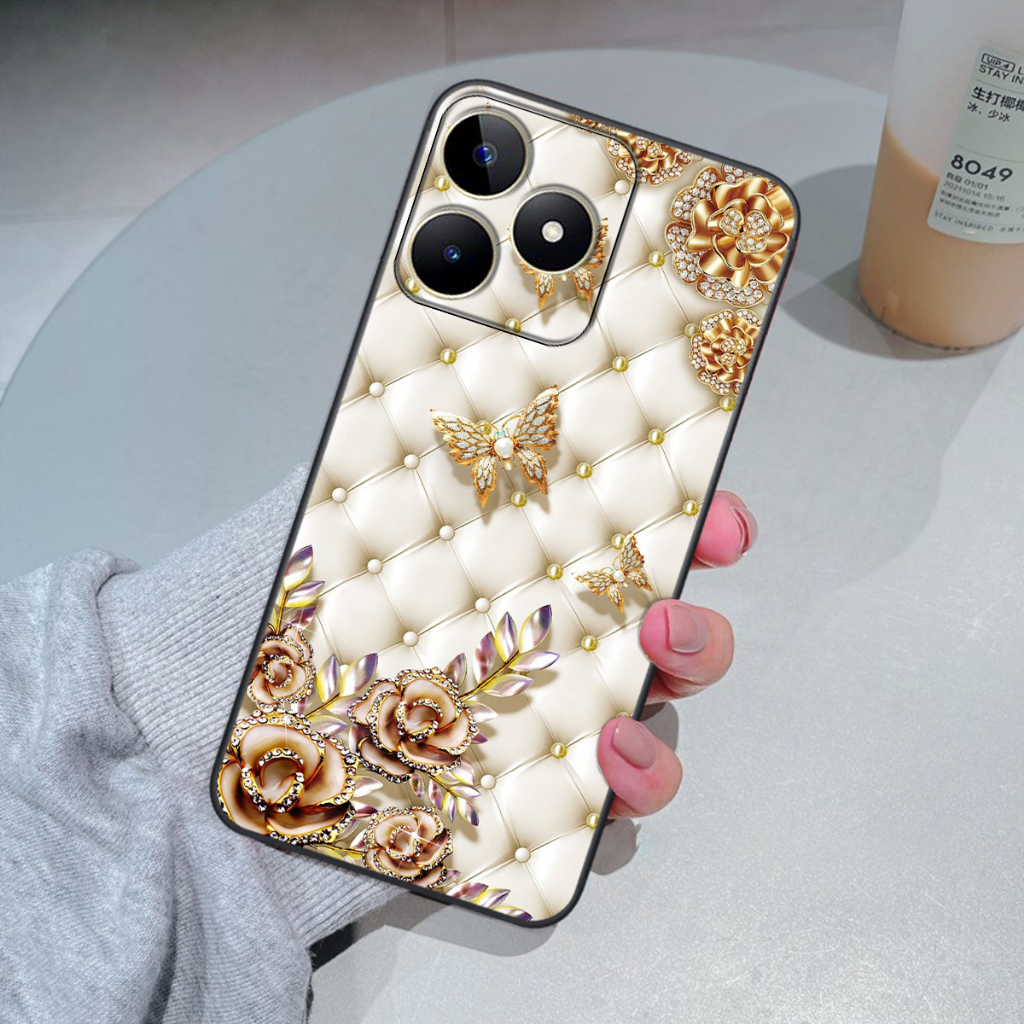 Ốp Realme C53 / NARZO N53 in hình hoa lá họa tiết siêu đẹp, sang trọng