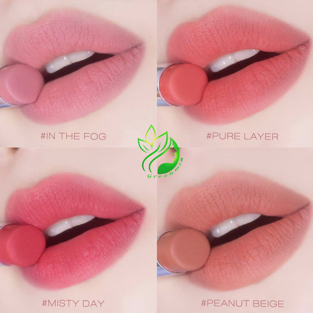 Son Thỏi 3CE Blur Matte Lipstick Misty Day Tông Màu Hồng San Hô Pha Một Chút Tím Nude Nhẹ Nhàng 4g Mịn Lì Mờ Ảo Nhẹ Tênh