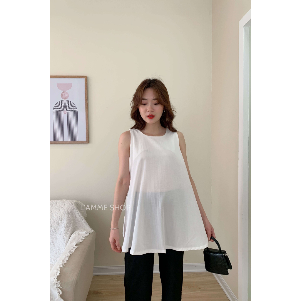 Áo bầu Maika Shirt chất đũi mềm điểm nhấn hàng khuy sau lưng thích hợp mặc đi chơi by LAMME