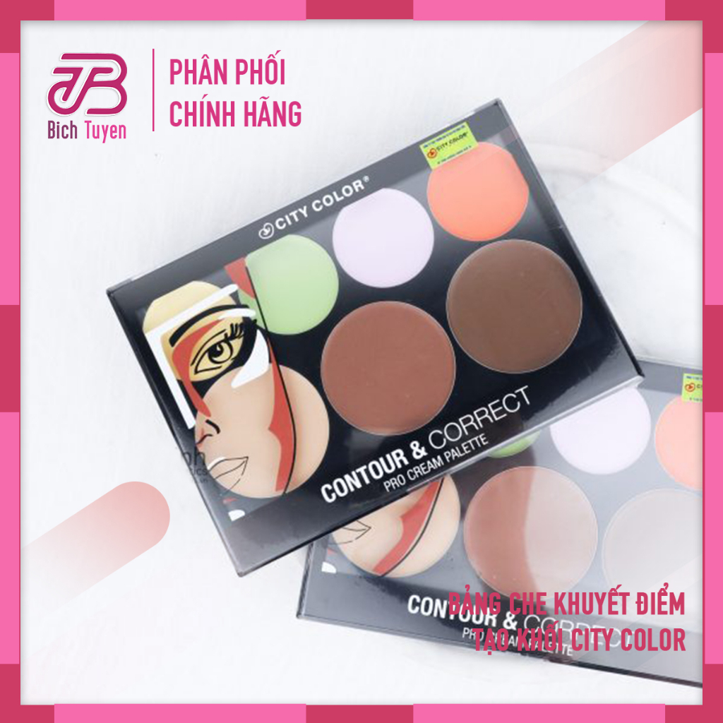Bảng tạo khối CITY COLOR CONTOUR AND CORRECT CREAM PALETTE - Tạo Khối Che Khuyết Điểm 22.5g