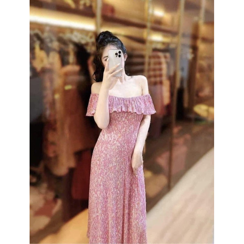 Váy hoa dáng dài hãng Mango auth