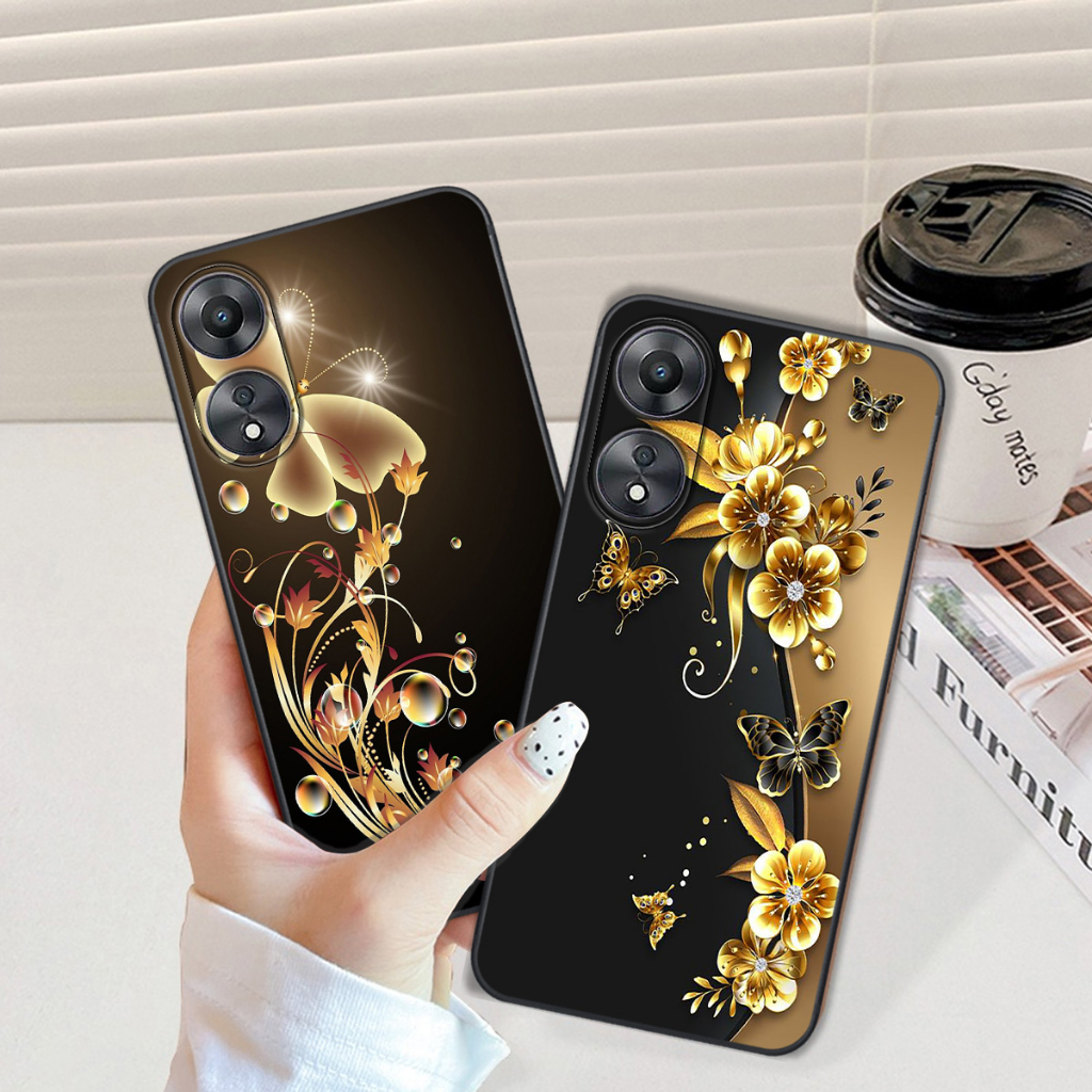 Ốp Oppo A58 / A78 / A1 5G / A98 5G in hình hoa lá họa tiết siêu đẹp, sang trọng