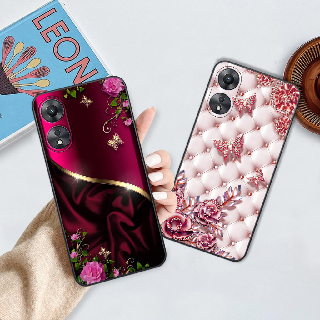 Ốp Oppo A58 / A78 / A1 5G / A98 5G in hình hoa lá họa tiết siêu đẹp, sang trọng