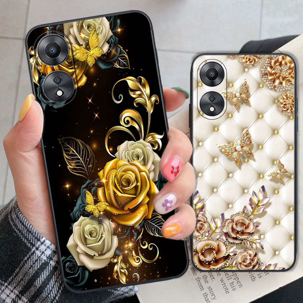 Ốp Oppo A58 / A78 / A1 5G / A98 5G in hình hoa lá họa tiết siêu đẹp, sang trọng