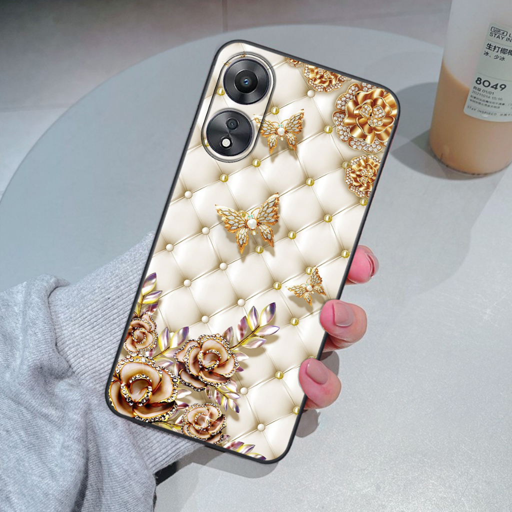 Ốp Oppo A58 / A78 / A1 5G / A98 5G in hình hoa lá họa tiết siêu đẹp, sang trọng