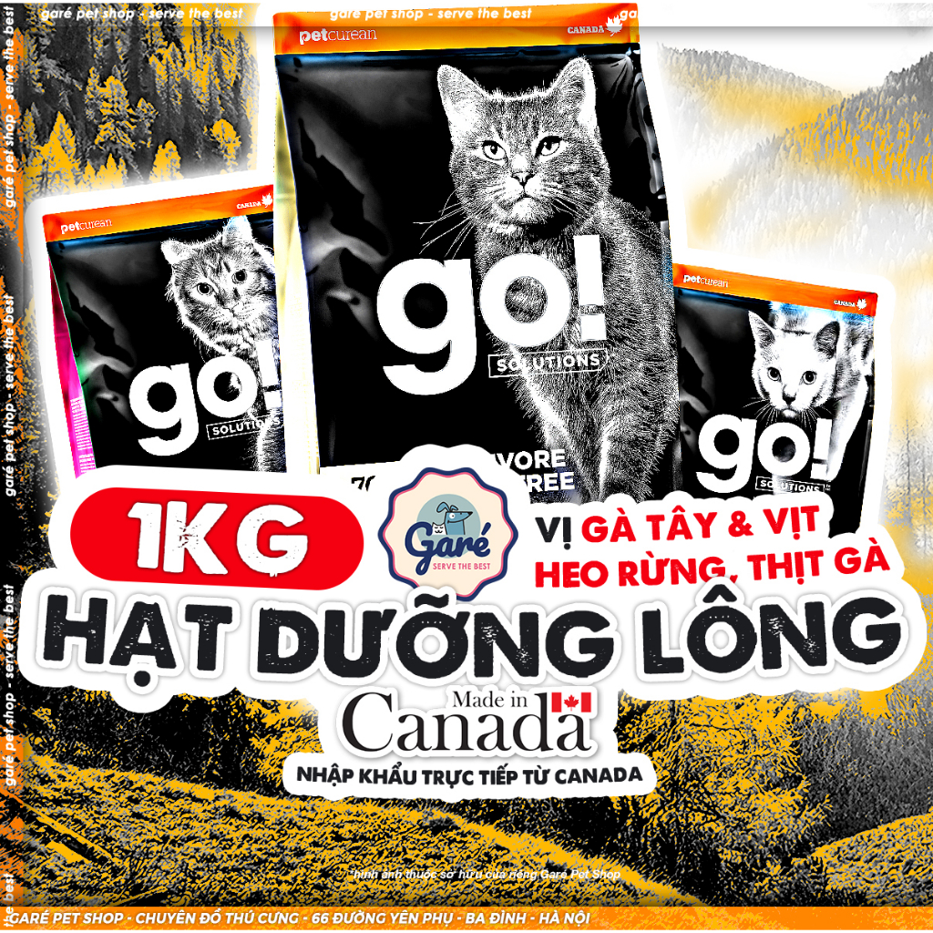 Hạt Mèo Grain Free GO Solution cao cấp làm đẹp da và lông, ngừa tiết niệu Garé Pet Shop nhập Canada