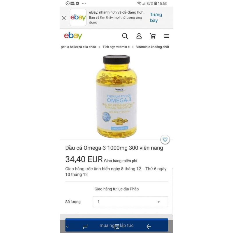 OMEGA 3 PEREMIUM 300viên
