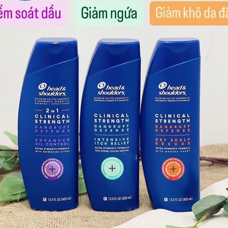 HEAD MỸ GIẢM GÀU, NẤM, DẦU GỘI HEAD & SHOULDERS MỸ CLINICAL STRENGTH 400ML