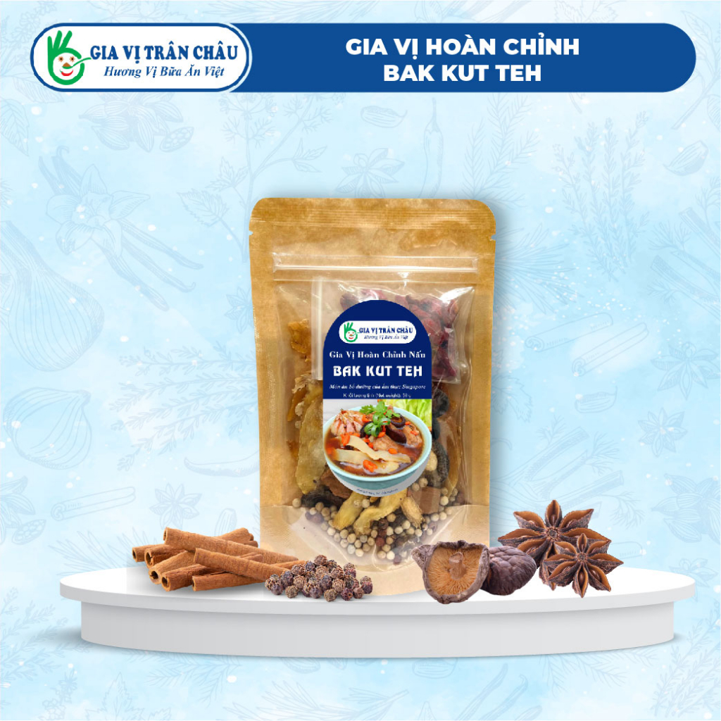 Gói Gia Vị Nấu Bak Kut Teh Trân Châu 50g Gói Hoàn Chỉnh Thành Phần Thảo Mộc Giúp Nấu Nhanh Món Súp Sườn Trà Singapore