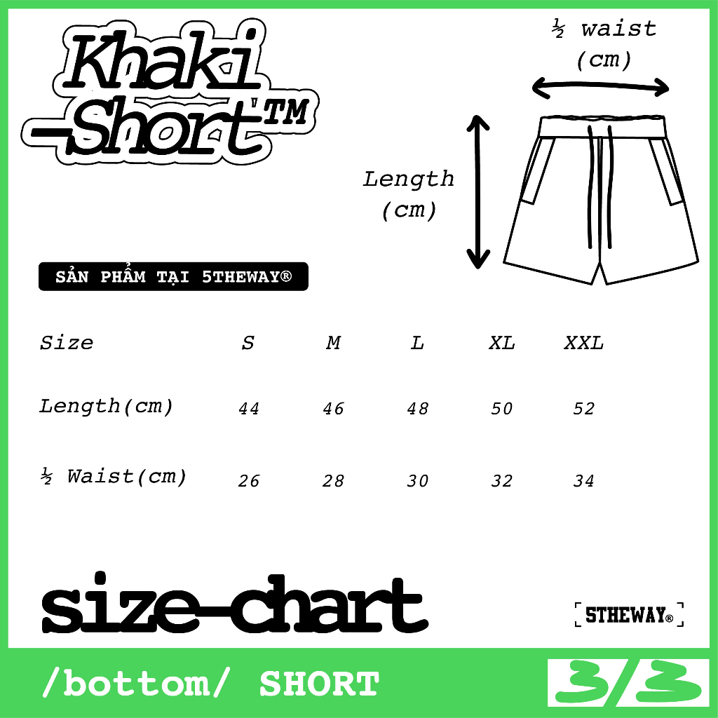 Quần Short Kaki 5THEWAY SKATER SHORT