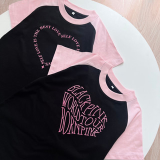 Áo thun baby tee raglan BlackPink chất cotton 100%