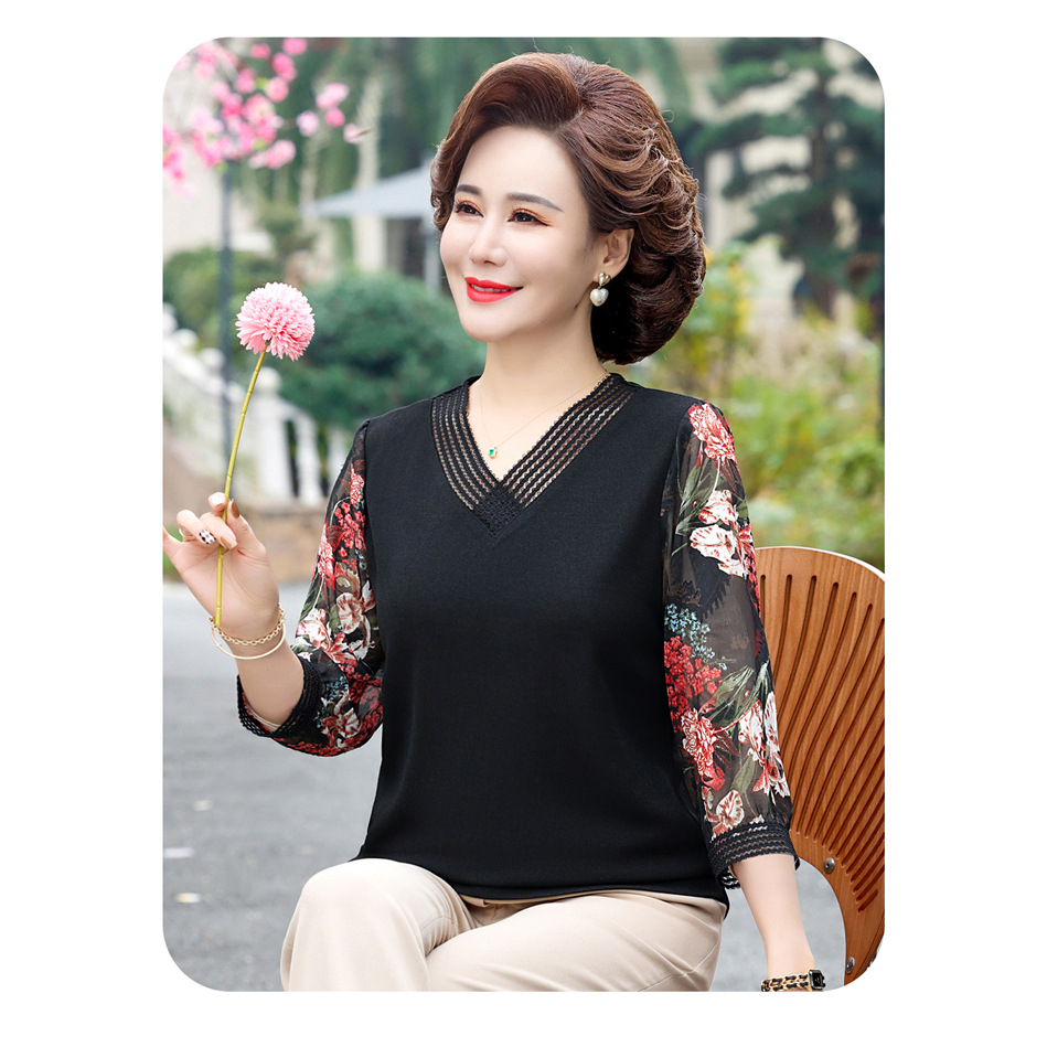 Áo kiểu trung niên tay dài