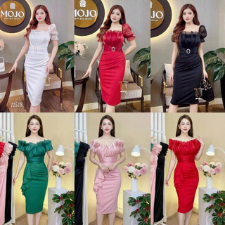 Đầm body phối tơ gân m/l/xl/2xl⚡️đầm dự tiệc