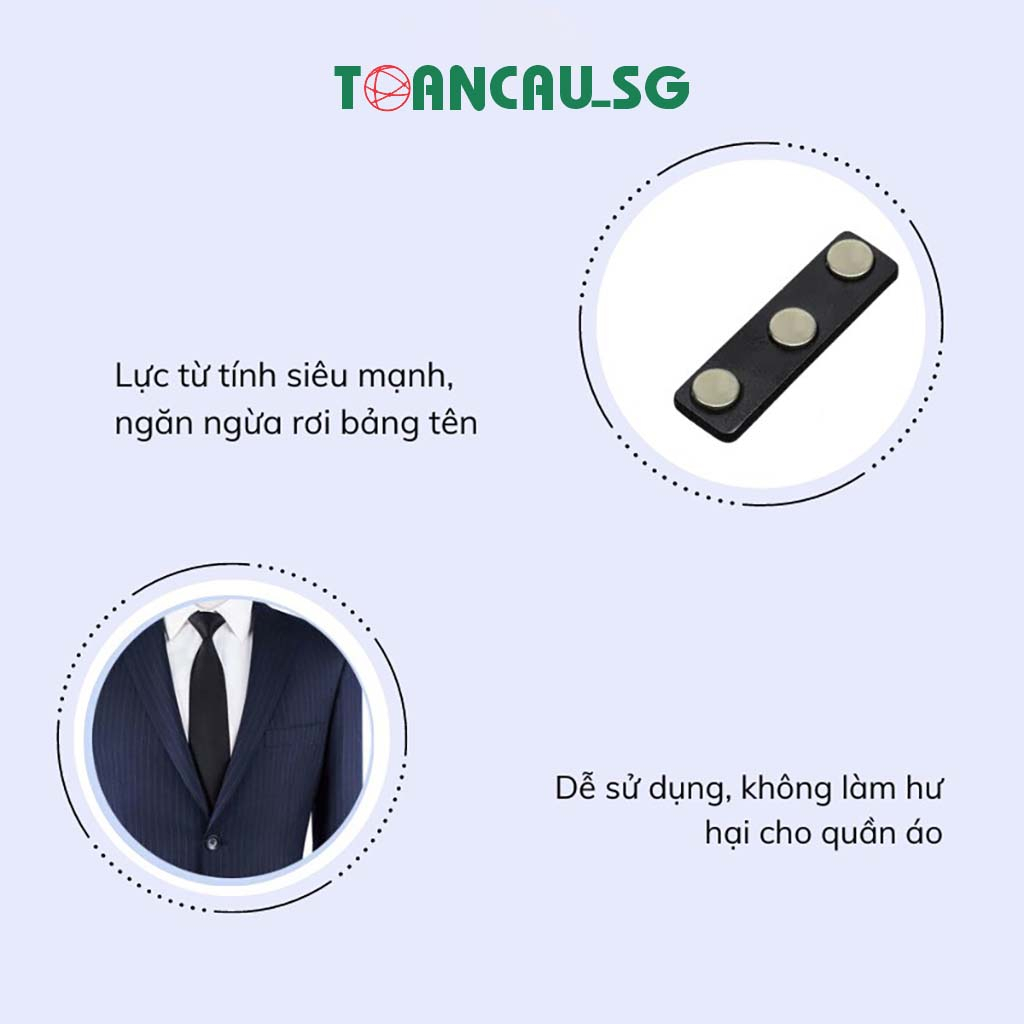 Nam châm bảng tên 3 nút siêu hít 45x13mm
