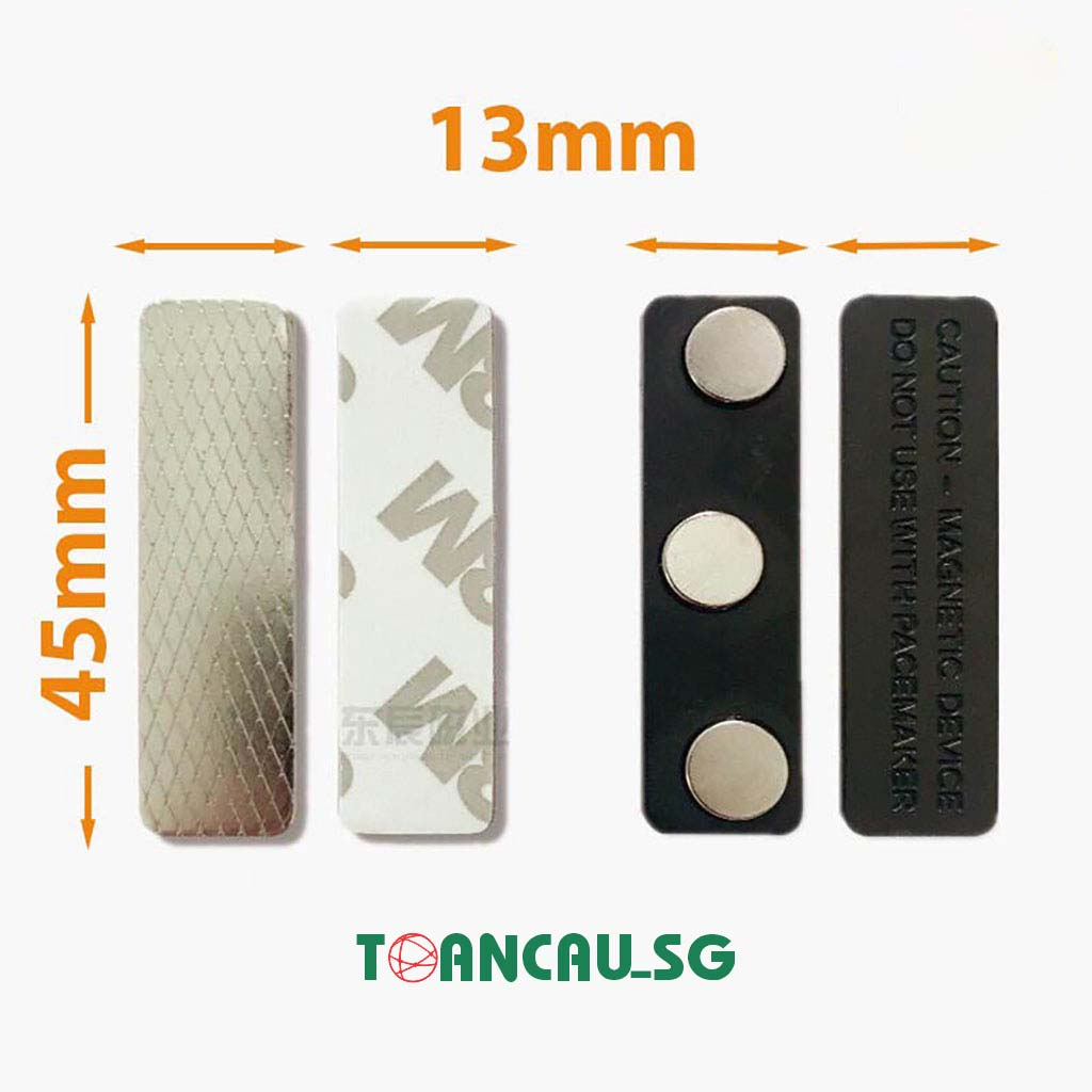 Nam châm bảng tên 3 nút siêu hít 45x13mm