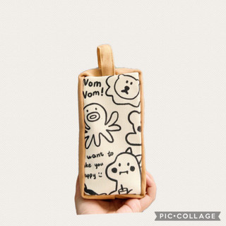 [Hình chụp thật] Bóp Viết Vải Canvas Gấu Nâu