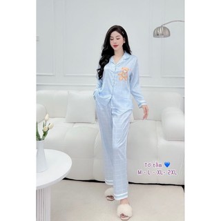 Bộ Pijama Tay Dài Nữ Lụa Cao Cấp🎀Hàng Có Size