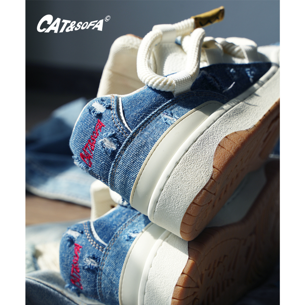 Giày Cat Sofa Chính Hãng 🔴SIMPLE SNEAKER🔴 Giày Bánh Mì Cat&sofa DREAD LOCKS Màu Denim  - AC303