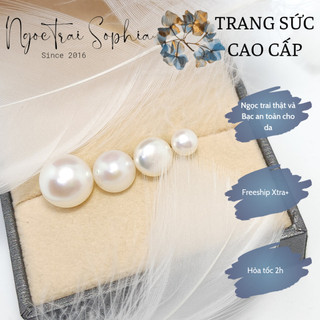 Ảnh thật- Bông tai hạt trai nuôi nước ngọt thật 6ly 8ly, nụ chuôi bạc s925, làm quà tặng mẹ tặng người yêu
