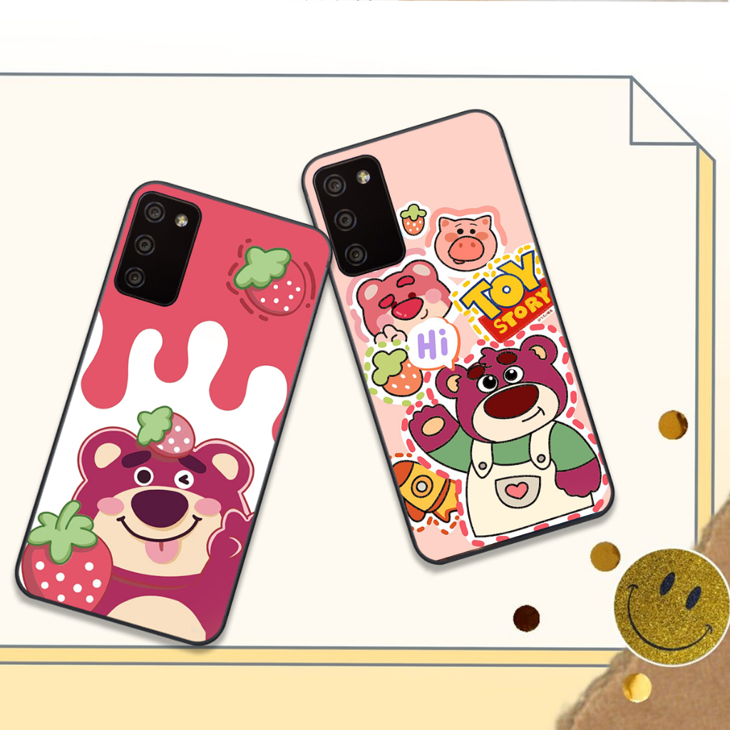 Ốp Samsung A03S / A03 / A03 Core / Samsung A02 / A02s in hình họa tiết gấu dâu , gấu lotso hồng đẹp cute hot trend