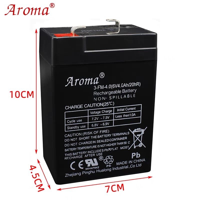 Ắc quy 6V4Ah Aroma cho Quạt tích điện | Xe điện trẻ em 6V-12V chính hãng Aroma