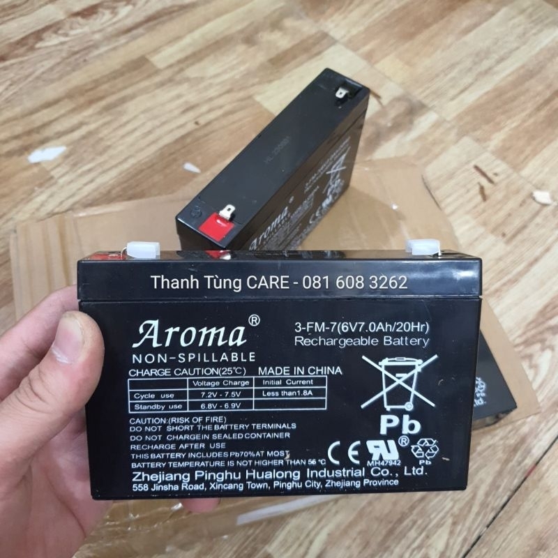 Ắc quy , Pin 6V7Ah Aroma chính hãng cho Quạt tích điện | Xe điện trẻ em, cân điện tử