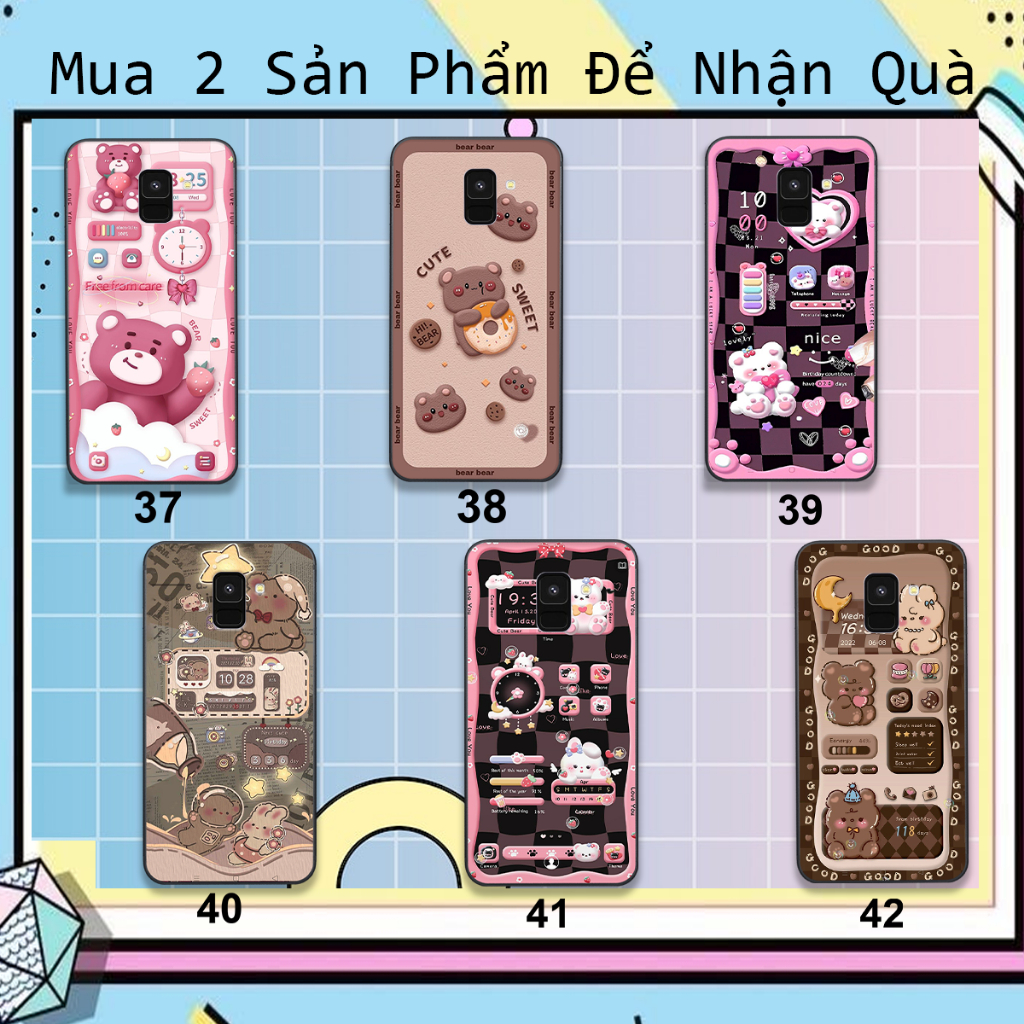 Ốp Samsung A8 / A8 Plus / A8 Star in hình họa tiết gấu nâu , hồng đáng yêu cute đẹp hot trend