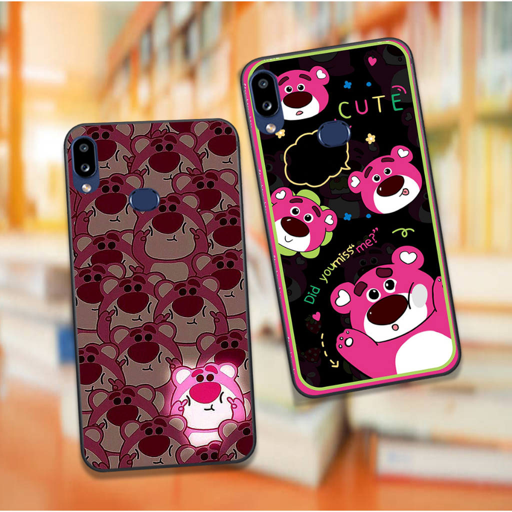 Ốp Samsung A10 / M10 / A10S / A01 in hình họa tiết gấu dâu , gấu lotso hồng đẹp cute hot trend