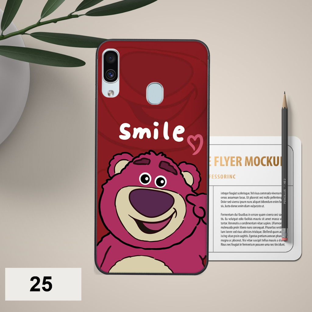 Ốp Samsung A20 / A30 / M20 / Samsung M30 / A20S in hình họa tiết gấu dâu , gấu lotso hồng đẹp cute hot trend