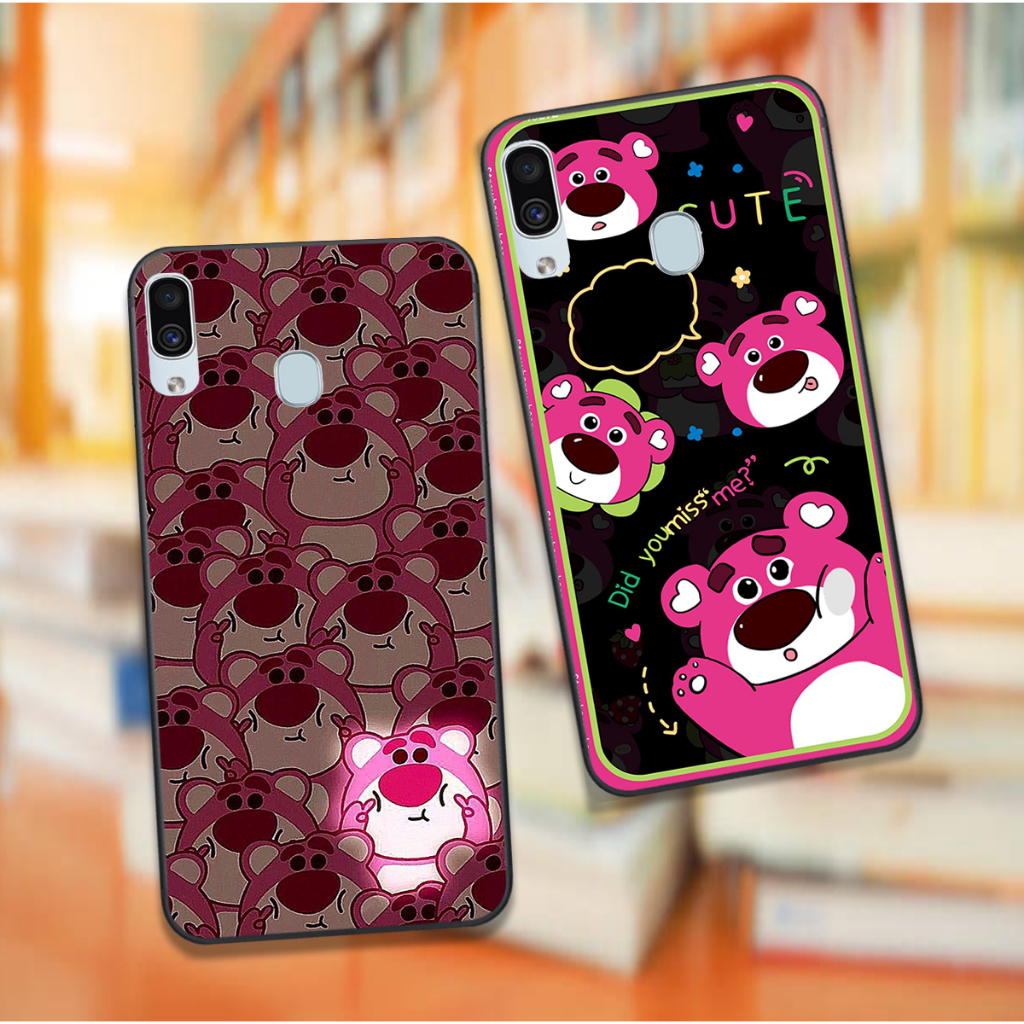 Ốp Samsung A20 / A30 / M20 / Samsung M30 / A20S in hình họa tiết gấu dâu , gấu lotso hồng đẹp cute hot trend