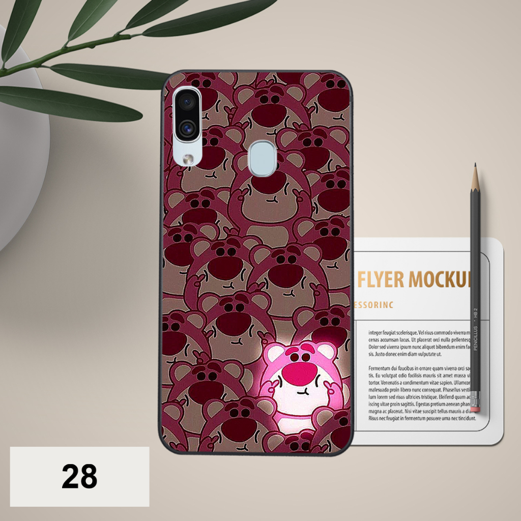 Ốp Samsung A20 / A30 / M20 / Samsung M30 / A20S in hình họa tiết gấu dâu , gấu lotso hồng đẹp cute hot trend