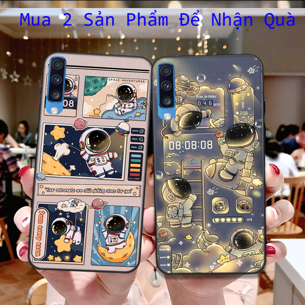 Ốp Samsung A50 / A50S / A30S / A70 in hình họa tiết phi hành gia chibi 3d đẹp hot trend