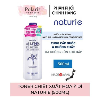 Nước Hoa Hồng Ý Dĩ Hatomugi Naturie Skin Conditioner 500ml Hàng Công Ty [Tặng Collagen]