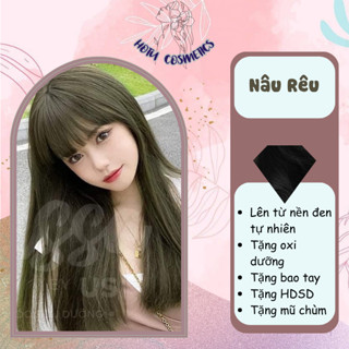 Combo Thuốc Nhuộm Tóc NÂU RÊU TRẦM Nhuộm Tại Nhà Tặng Oxi Và HDSD