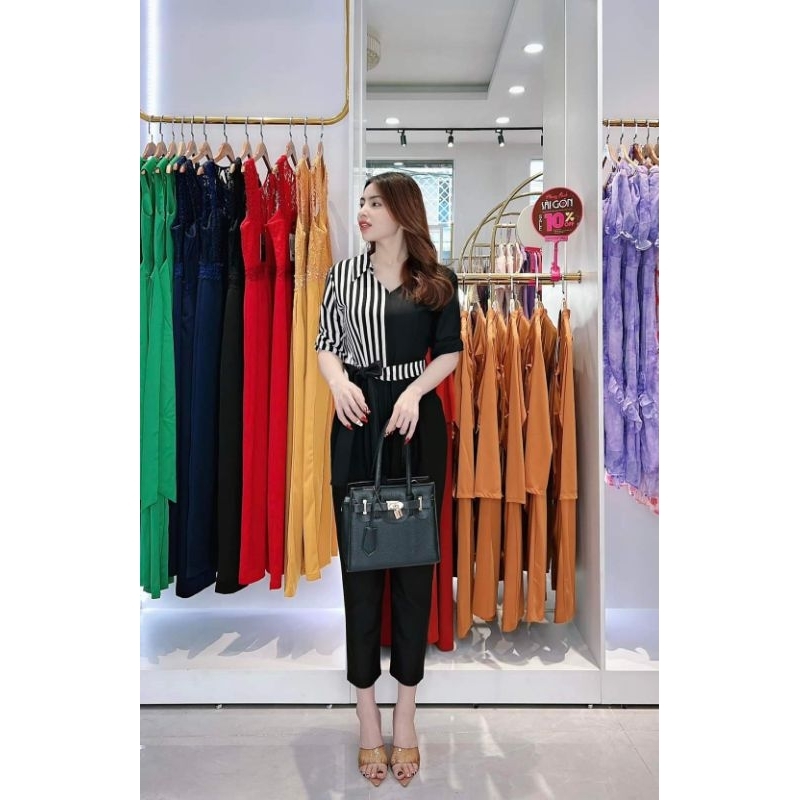 Jumsuit dài phối tay con