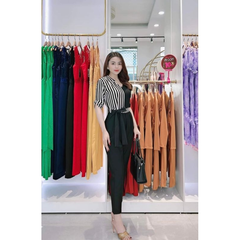 Jumsuit dài phối tay con